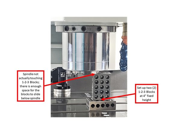 Stack two 1-2-3 blocks vertically to create a 4&quot; fixed height on the machine table.