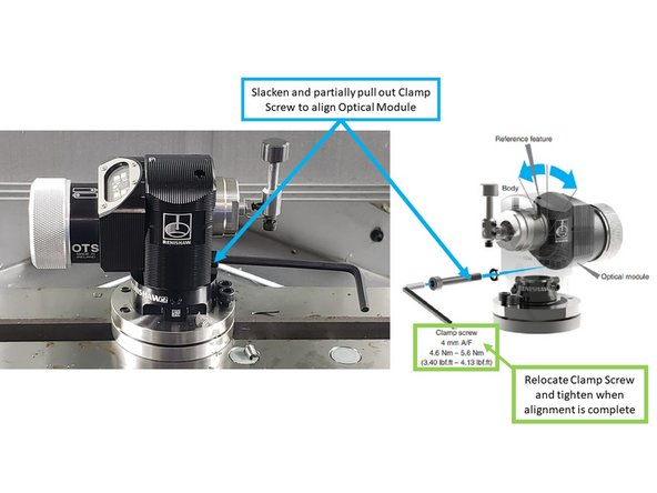 Jog the table until the OTS is directly under the spindle. This will be the tool touch-off position and must be in the line of sight of the Probe Receiver.