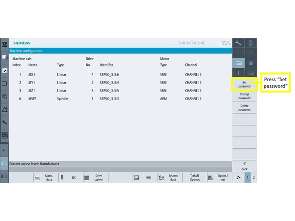 On the touchscreen, press the [Wrench] shortcut key on the left side of the screen.