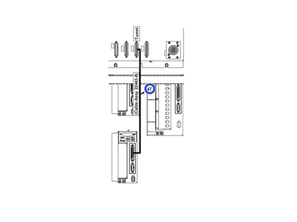 Connect logic cable from Delta Drive to Computer Module (Item 47).