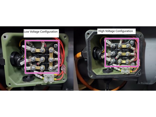 Before installing the wires to the motor verify that the motor is jumpered correctly. See Photo 1