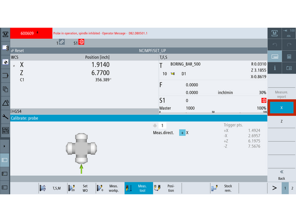 Press [X] to begin X- calibration.