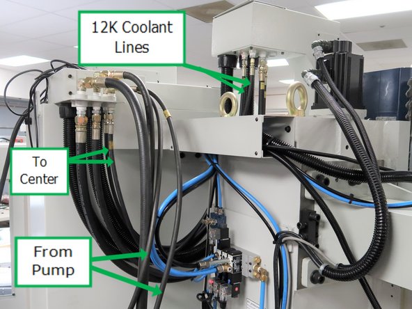 First bracket requires fittings for both coolant hoses.