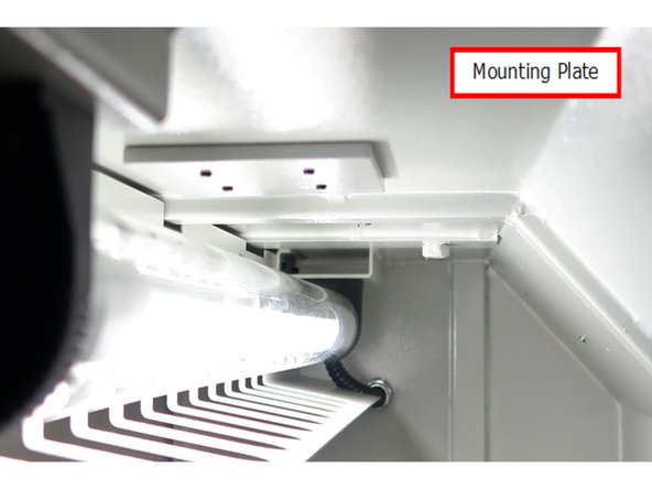 Use Mounting Plate inside of to to support Lamp.