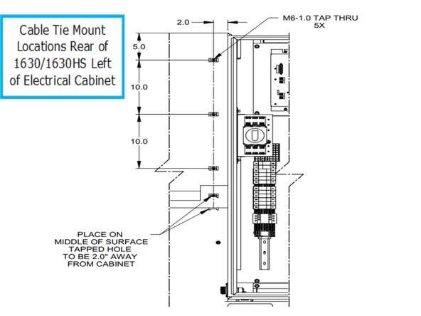Cable Tie Mount Location rear of 1630/1630HS