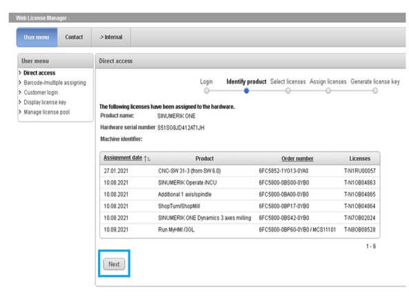 Another similar screen will appear with previously ordered products, hit &quot;Next&quot;.