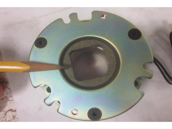 If the square in the brake disc won't align with the rotor hub, power up the machine and press the servo button. This will release the disc allowing it to &quot;float&quot; and assist alignment. Leave all the screws out. Test fit the motor again then install and tighten all the screws securely.