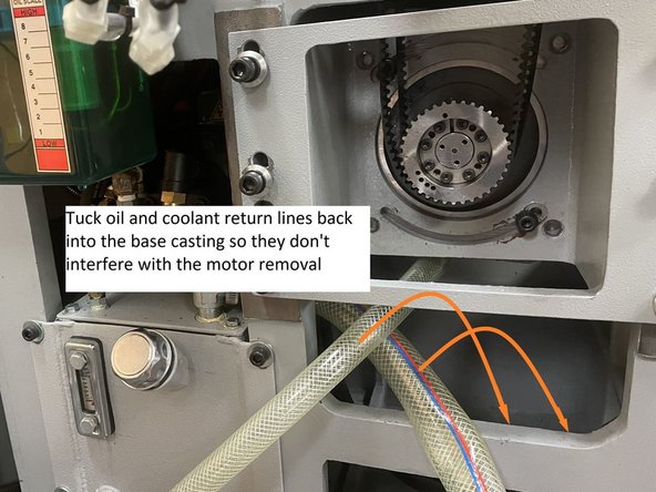 For machines equipped with the optional hydraulic chuck Disconnect the hydraulic lines.