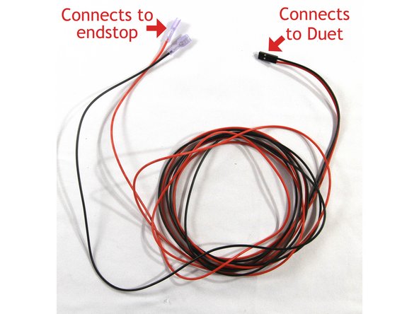 There are three pairs of black/red wires with connectors at each end. One end has a black connector that holds the pair together - uncoil the wires from this end!