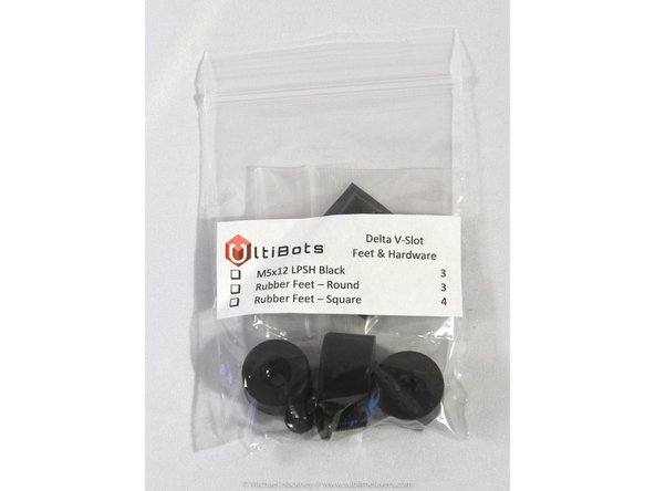 Locate the Feet &amp; Hardware bag in box B.