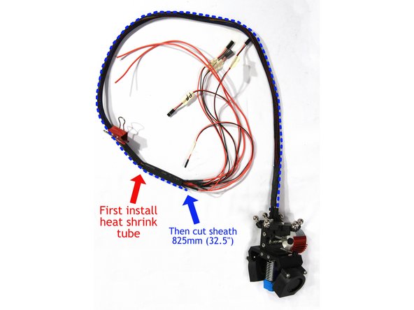 Smooth the braided sheath down from the effector to the ends of the wire. This is very much like petting a snake from its head to tail. Make sure that the braid is taught around the wires.