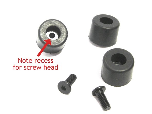 Note that one end of the foot is recessed – the screw head goes there.
