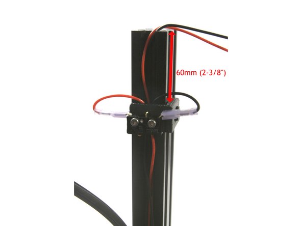 Pass the wires under the switch bracket (in the T-slot) and out the top as shown.