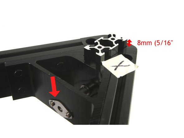 The top assembly must be installed with the labels you applied facing up and the X, Y and Z corners aligned with the base X, Y and Z corners.