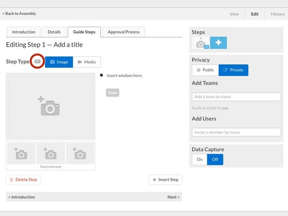 Click the keyboard icon at the top of the guide to open a Keyboard Shortcuts pop-up window.