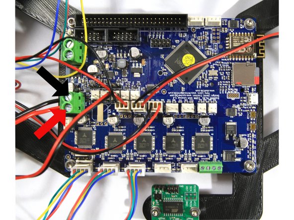 Make sure to connect with the (+) terminal to the left and (-) to the right as shown in the photo.
