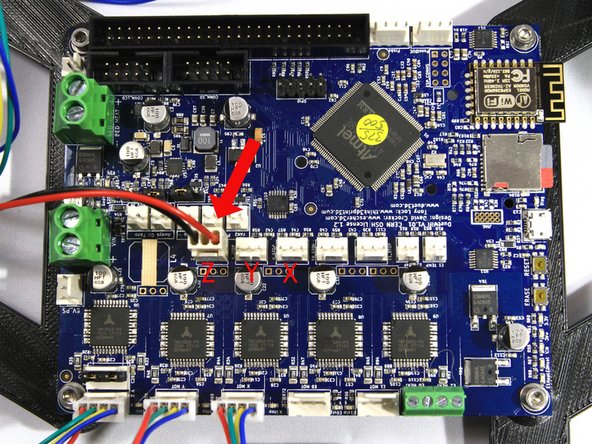 Locate three 3-position connectors and the pins from the Duet Wifi Connectors bag.