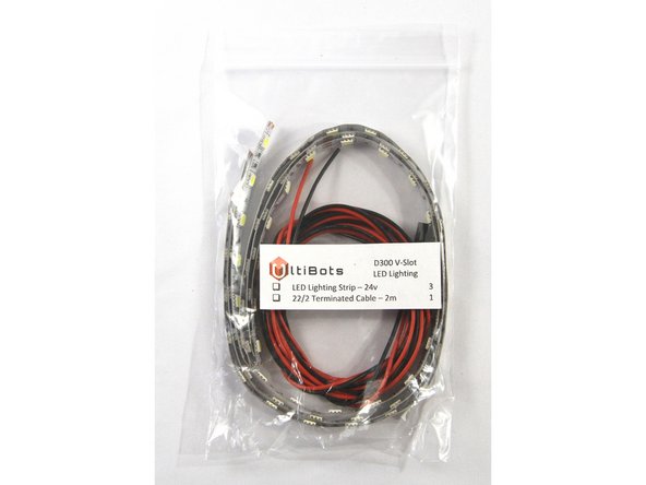 Locate the LED Lighting bag in box C and remove the coil of black/red wire.