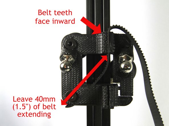 Cut the belt into three equal length pieces. Once piece will be used for each tower and two Zip Ties will be used to secure its ends.