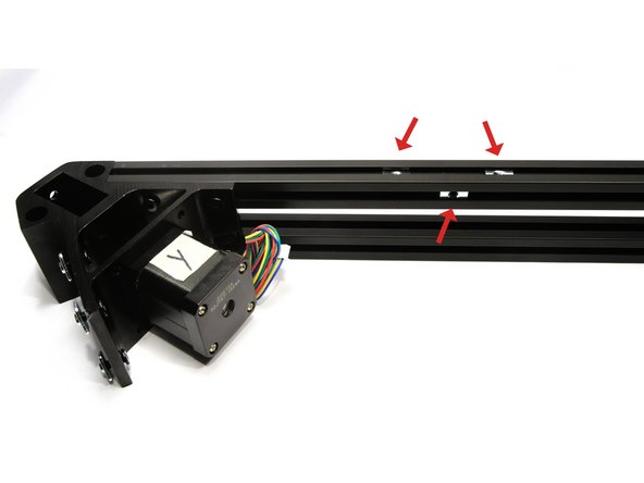 The Y assembly gets three T-nuts.