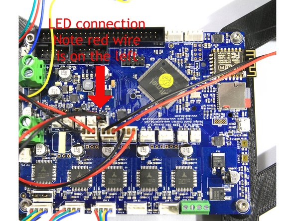 Connect the LED wring as shown in the first photo.
