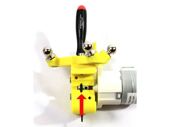Align the set screw with the flat on the stepper motor shaft and tighten the set screw with a 1.5mm Allen wrench.