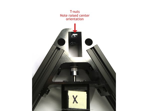 Gather twelve FSH screws and twelve T-nuts from the Frame Hardware bag.