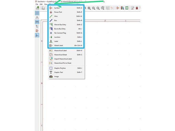 Press the &quot;Place&quot; tab on the top ribbon to begin placing components