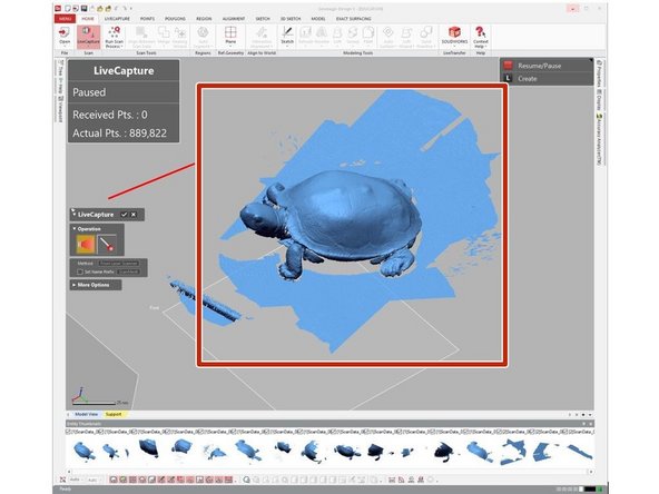 Scan data is shown on the screen