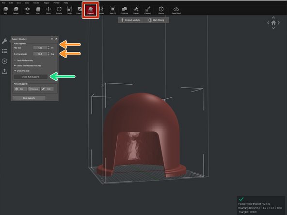 Click the &quot;Support&quot; button on the top ribbon