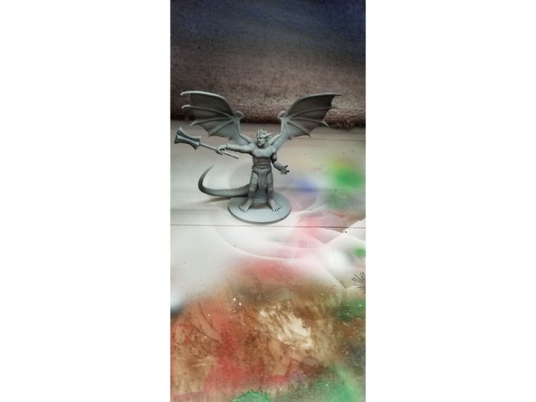 Apply the primer or paints in thin layers. Hold the airbrush around 8 inches away from the model as you paint. You will want to spray some paint off the to side to allow the pressure to decrease to the working pressure and avoid paint splatters while you work. Moving the control button backwards as you press it down gives greater paint flow.