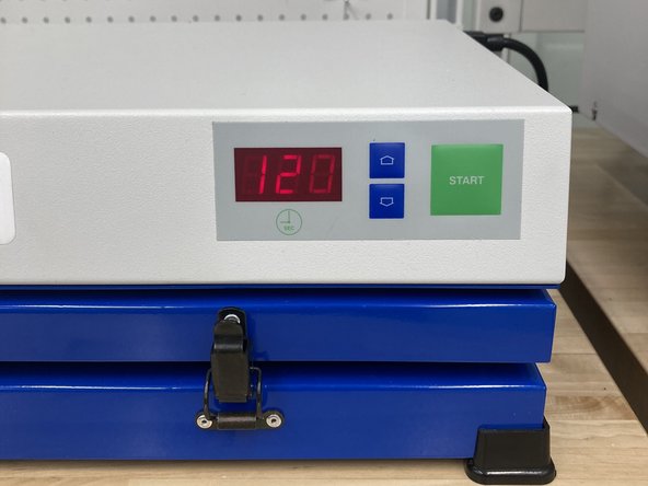 Close the lid, set exposure to 60 seconds for solder mask and 120 seconds for silkscreen, and push start.