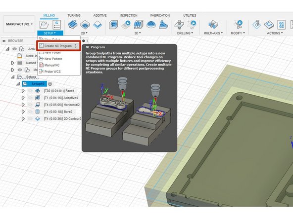 Click the &quot;Create NC&quot; program. This will generate the G-code the EZ-router CNC machine.