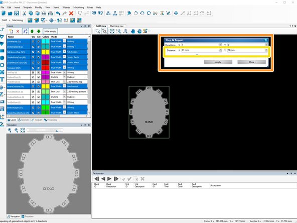 The dialogue box will ask you how many copies you want and how much space should be between each copy