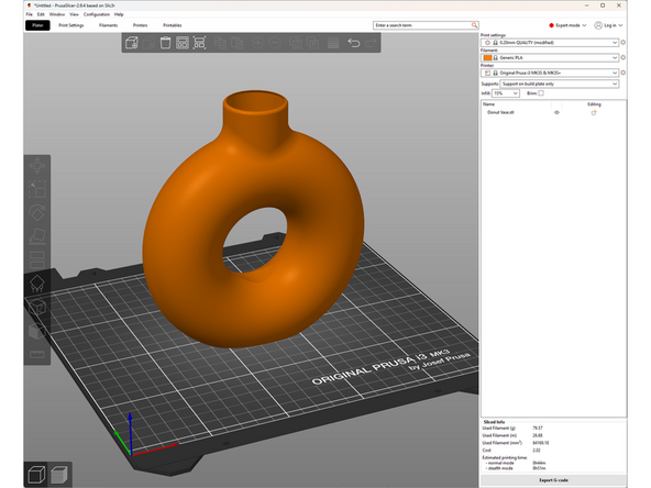 To demonstrate how each works we will be suing this wormhole vase model from Printables, made by Shepp 3D.
