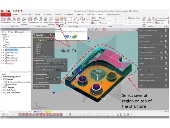 Use Mesh Fit option to create a Mesh Fit Surface