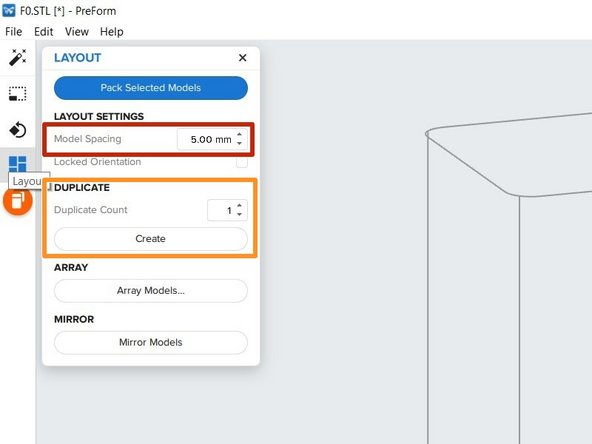 Allows you to change model spacing