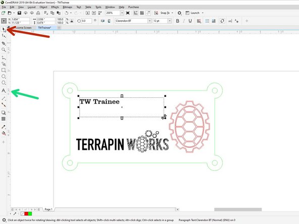 Using the Text tool drag out a text box
