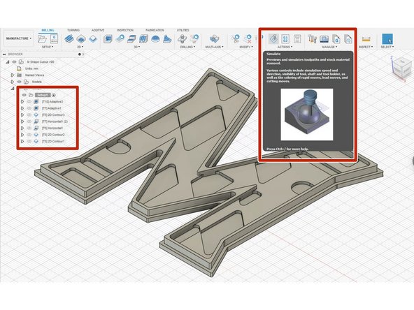 Always simulate before exporting your g-code! This is allows you to check for any errors you have in your toolpath.