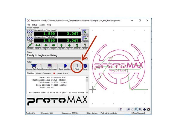 Click the test button on the console/home screen