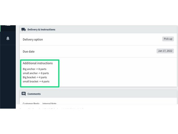 Again, customers may specify part amounts in different places like the &quot;Additional Instructions&quot; section of PaperCut