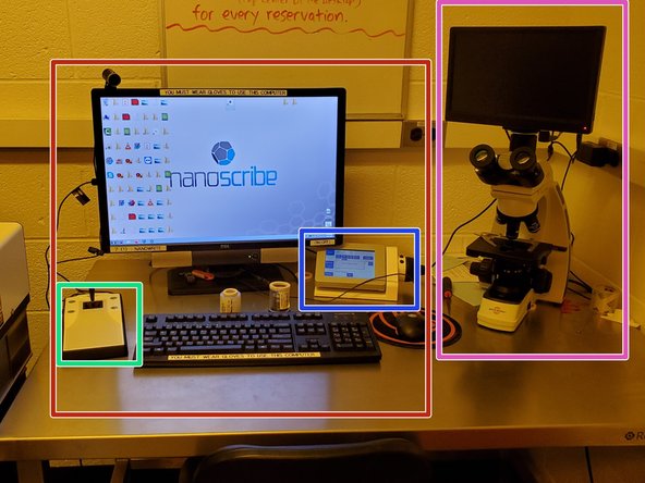 The computer is used to access the NanoWrite printing software.