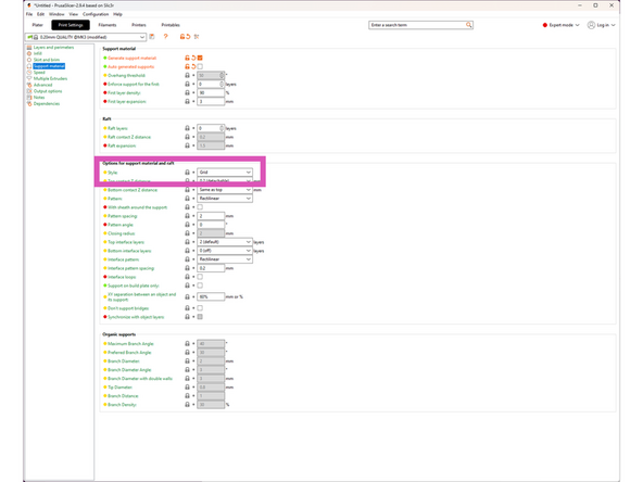 For certain geometry, it may be appropriate to switch to organic supports. These are tree like structures that excel at supporting curves and organic geometries.
