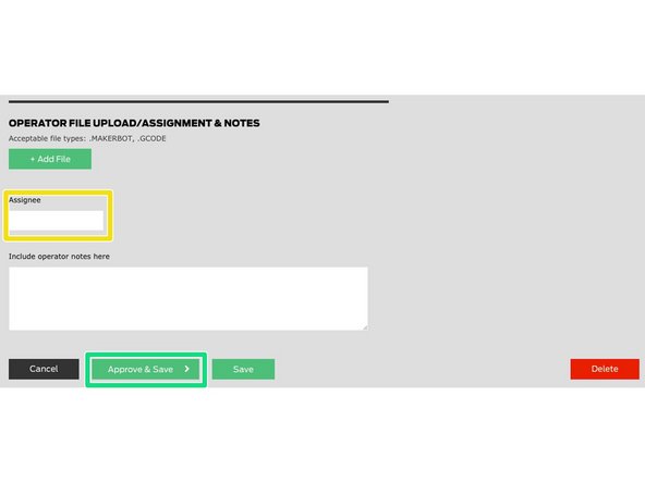 Fill out your name in Assignee