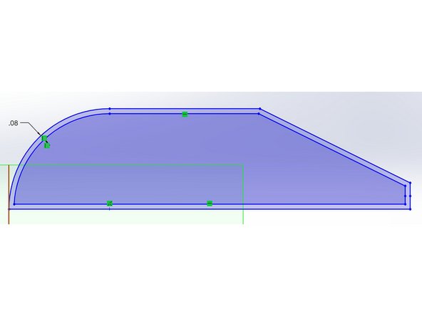 When you click on your outline with this, you'll see a yellow outline pop up. We can use this to give the submarine .075&quot; thick walls.