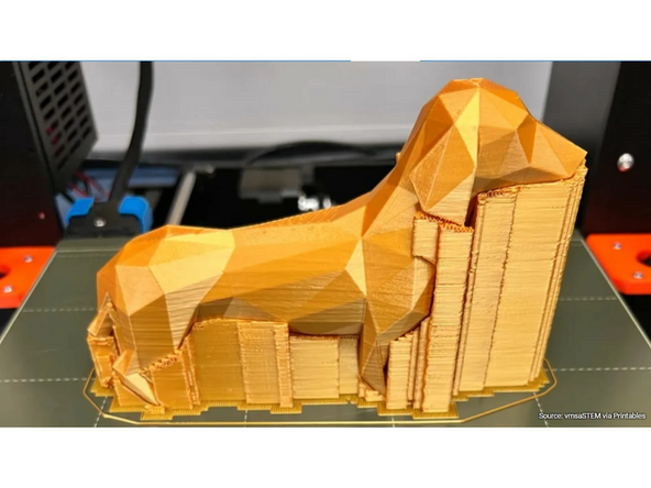 3D printers work by laying layer over layer of plastic to create a 3D object. Each new layer must be supported by the one beneath it.