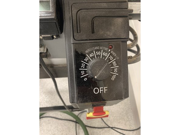 Use knob to adjust feed speed.