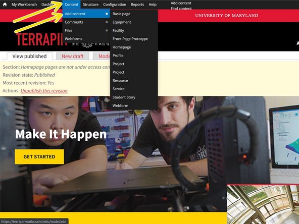 For creating a new page: