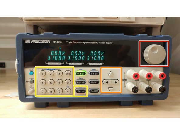 Voltage and Current can be set in several different ways: