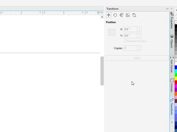 The Transform Docker can be used to move and rotate with precision. It is also where you can create patterns and mirroring.